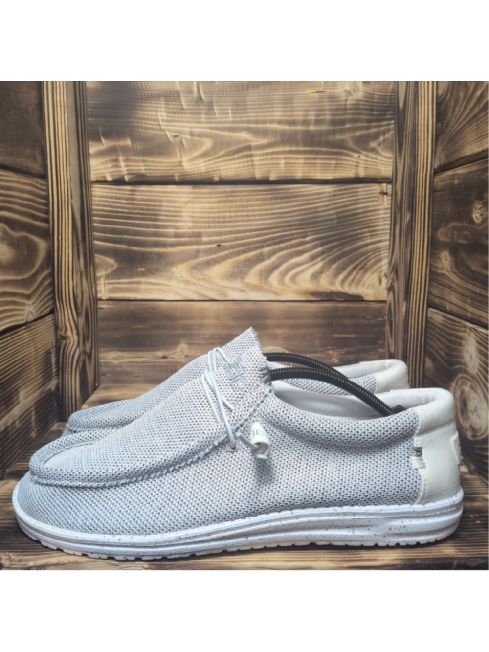 Hey Dude Wally Sox Men's Size 14 Slip On Loafers Stone White
